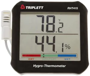 Triplett RHT415 Hygro-Thermometer with Remote Probe - Temperature, Humidity with Comfort Level