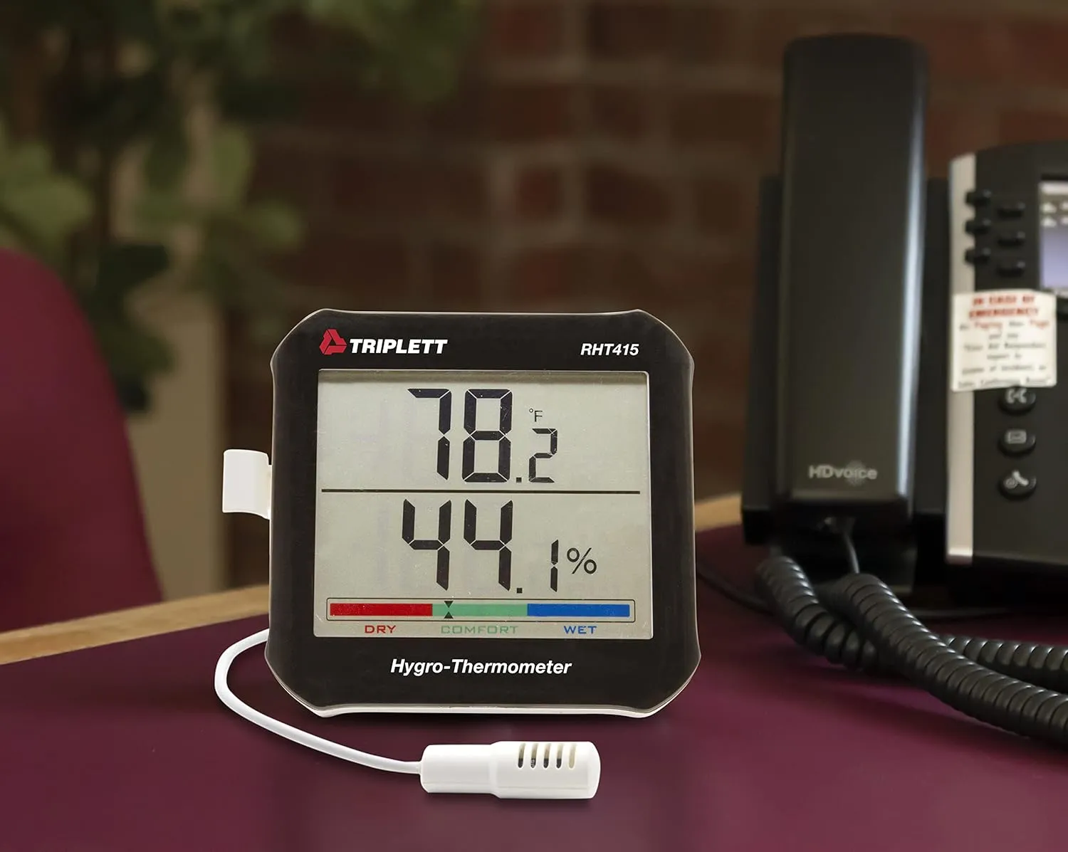 Triplett RHT415 Hygro-Thermometer with Remote Probe - Temperature, Humidity with Comfort Level