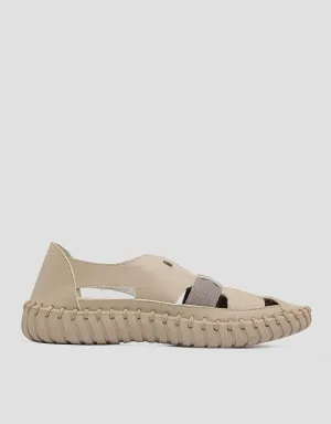 Triset Strap Color Contrast Sepatu Loafer Wanita