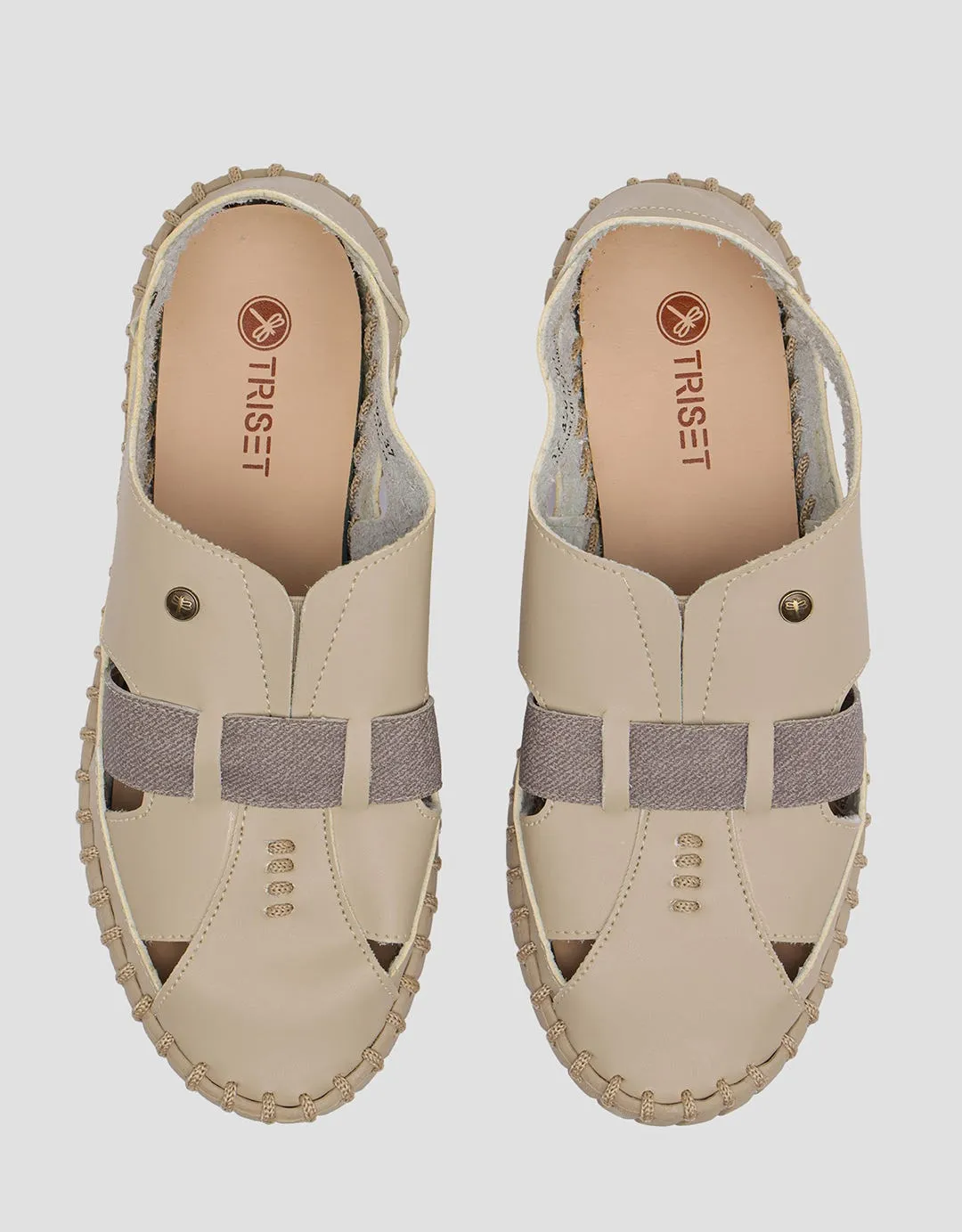 Triset Strap Color Contrast Sepatu Loafer Wanita