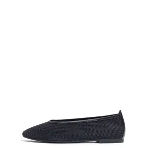 Unisa Black Flat Pump|BARKYNBK