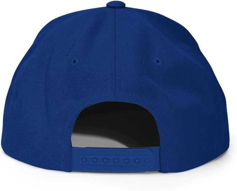 Upside Down Boston Embroidered Flat Bill Brim Snapback Hat