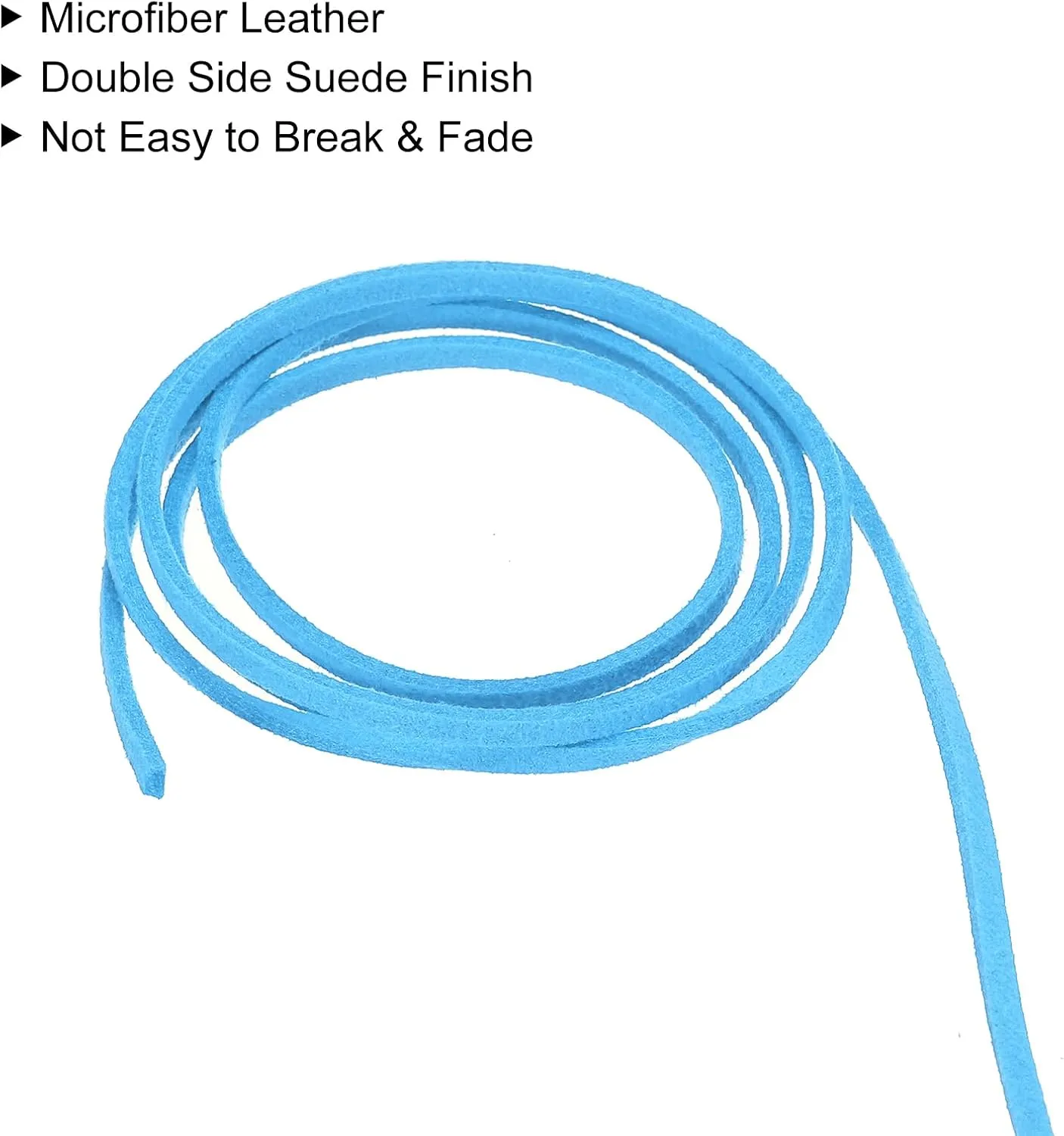uxcell Suede Cord, 98.43 Yard 2.6mm Flat Leather Thread String for Purse Handbag Shoelace DIY Crafts Bracelet Making, Blue 1 Roll