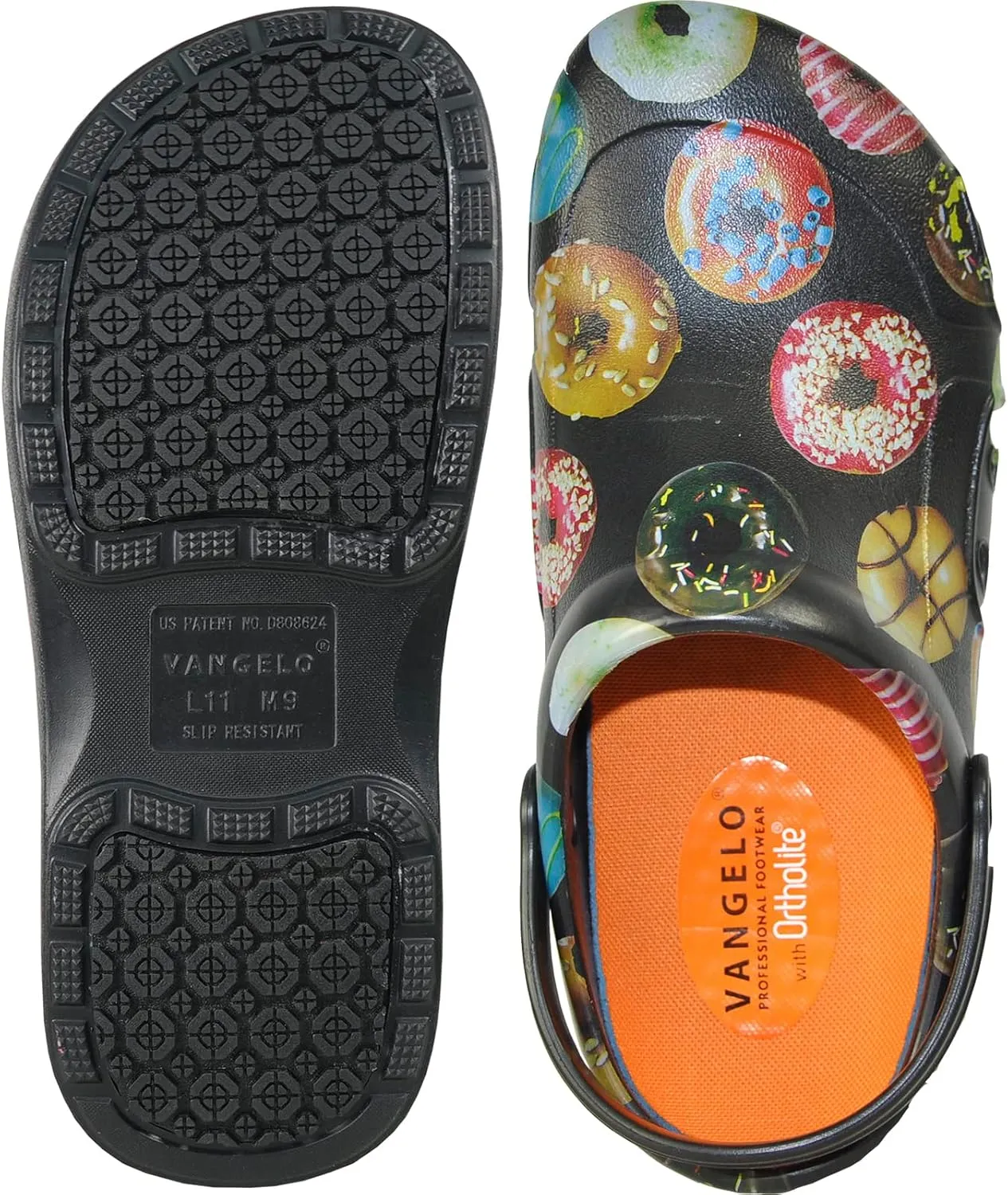 VANGELO Professional Slip Resistant Clog Waterproof Women Work Shoe Nurse Shoe Chef Shoe Ritz Black Lime White Multicolor