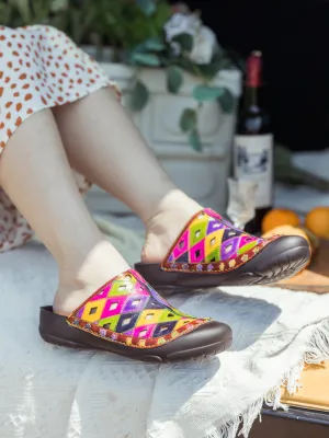 Vicconfy | DIAMOND HOLE CUT-OUT LEATHER SANDAL