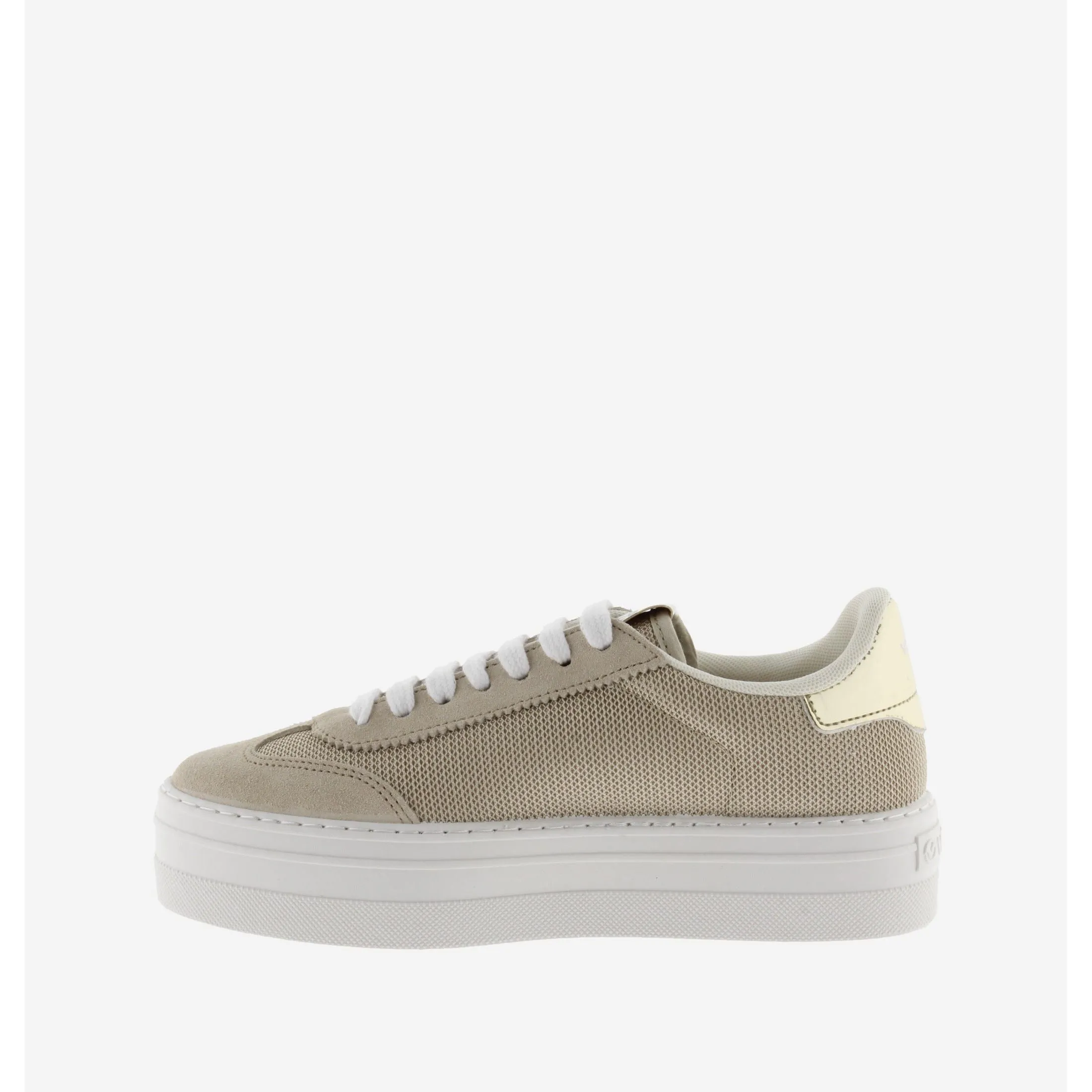 Victoria Barcelona - Ladies Platform Trainer in Beige/Gold