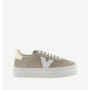 Victoria Barcelona - Ladies Platform Trainer in Beige/Gold