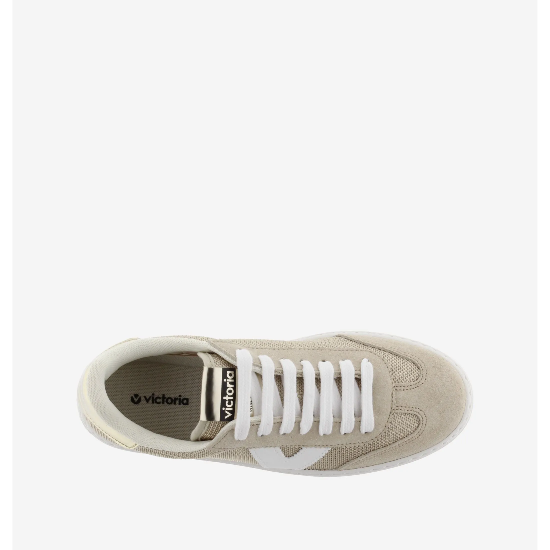 Victoria Barcelona - Ladies Platform Trainer in Beige/Gold