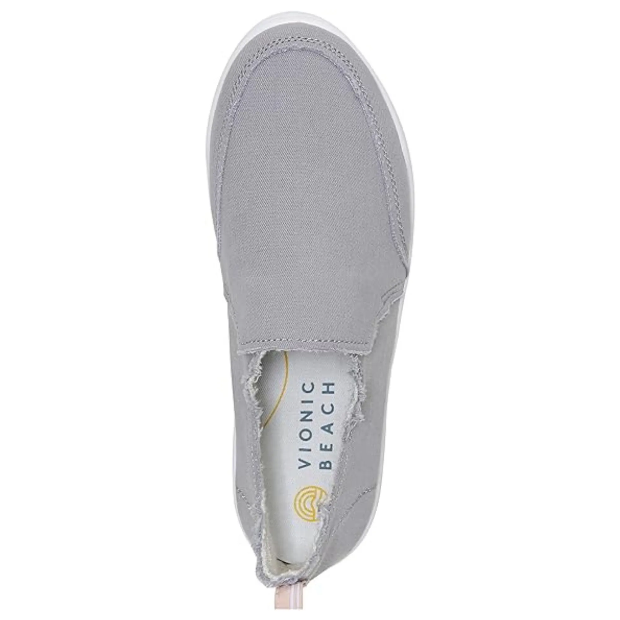 Vionic Women's Beach Malibu Slip On Sneaker Light Grey Canvas