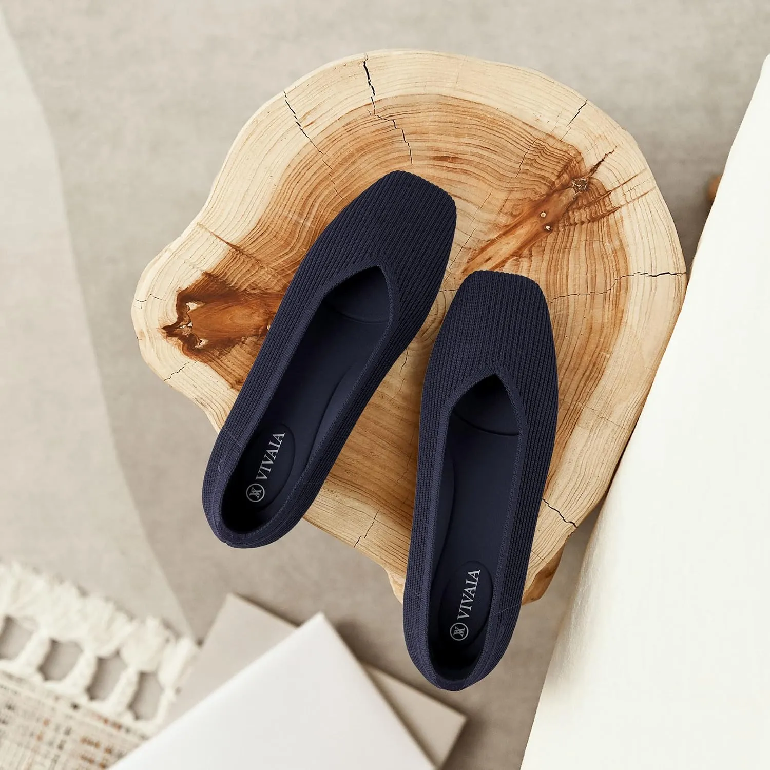 VIVAIA Margot 2.0 Women's Casual Flats Slip on Washable Ballet Flats Shoes Comfortable Square-Toe Style