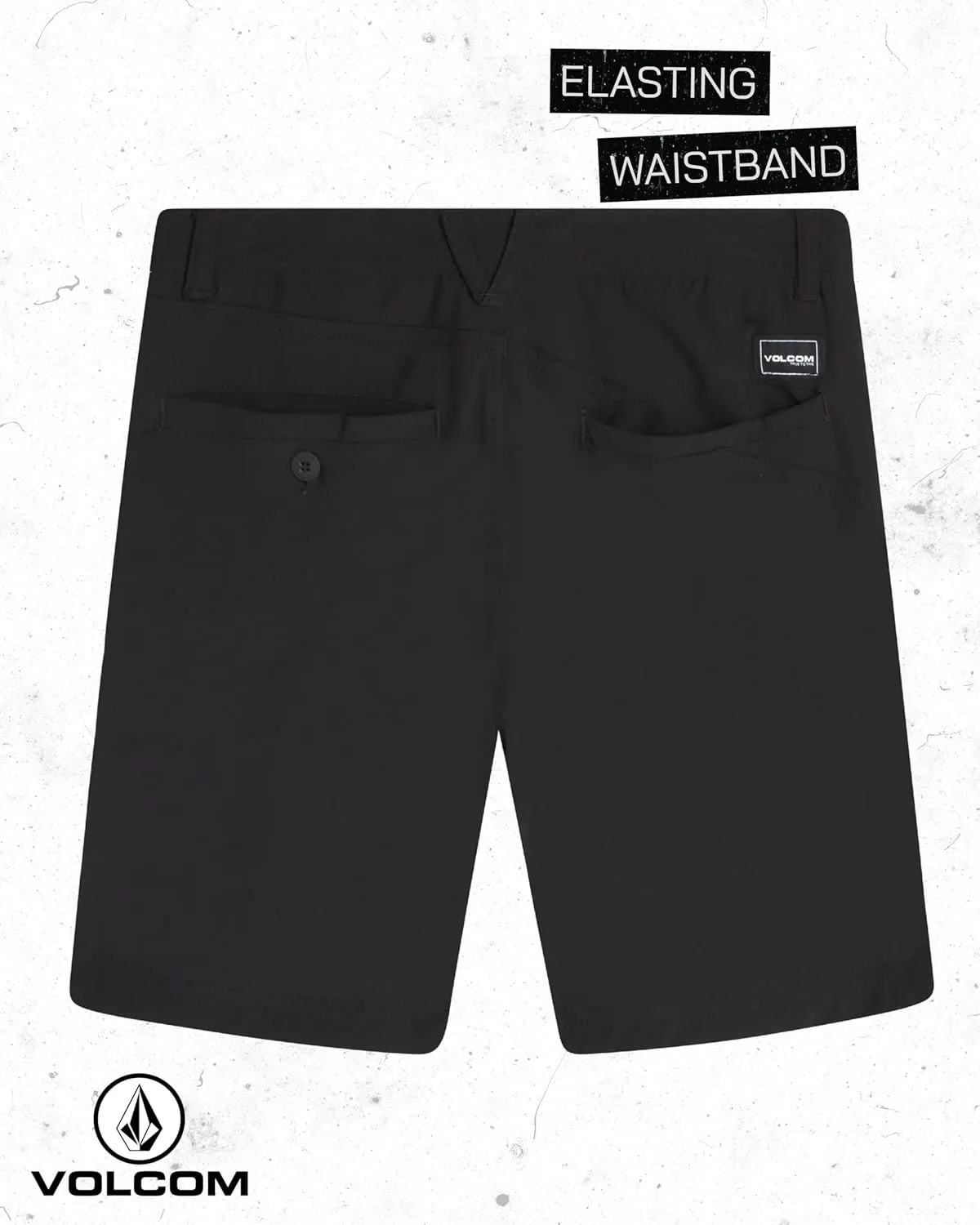 Volcom Boys' Twill Shorts - Stretch Fit Flat Front Chino Golf Uniform Shorts for Boys, Classic Pull-On Style with Belt Loops