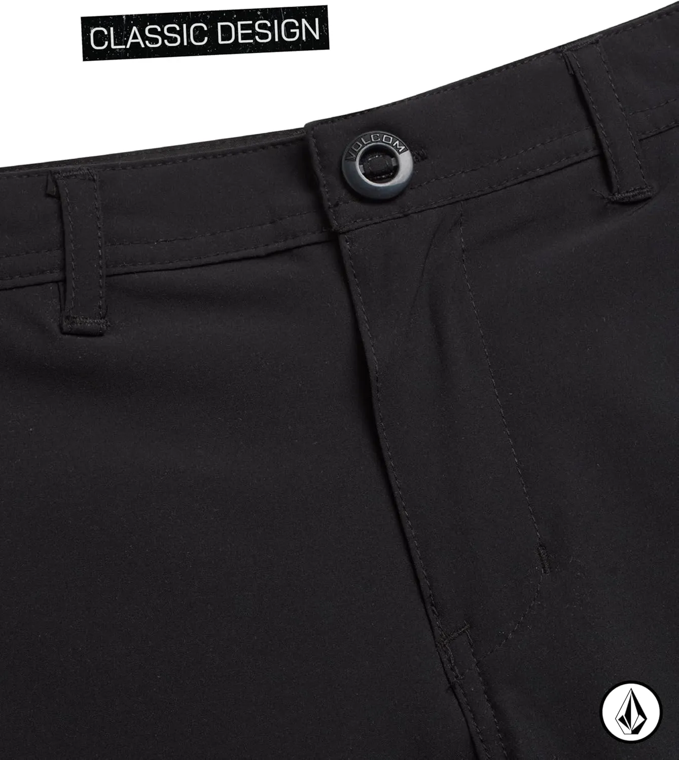 Volcom Boys' Twill Shorts - Stretch Fit Flat Front Chino Golf Uniform Shorts for Boys, Classic Pull-On Style with Belt Loops