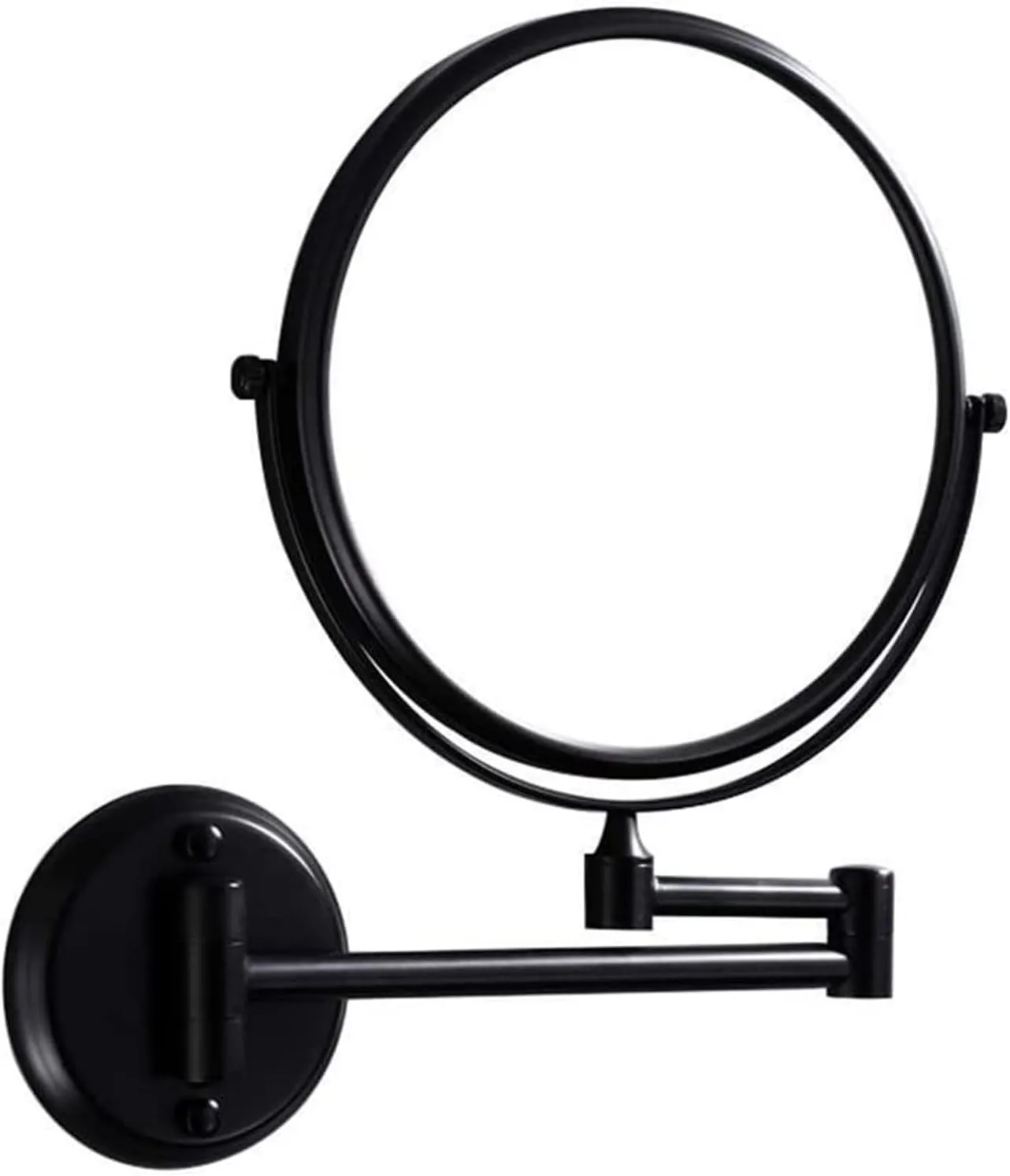 Wall-Mounted Makeup Mirror Black Simple Wall-Mounted 8-inch Vanity Mirror Bathroom Beauty Mirror Folding 3X Magnifying Glass