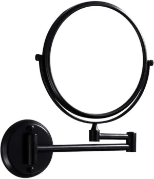 Wall-Mounted Makeup Mirror Black Simple Wall-Mounted 8-inch Vanity Mirror Bathroom Beauty Mirror Folding 3X Magnifying Glass