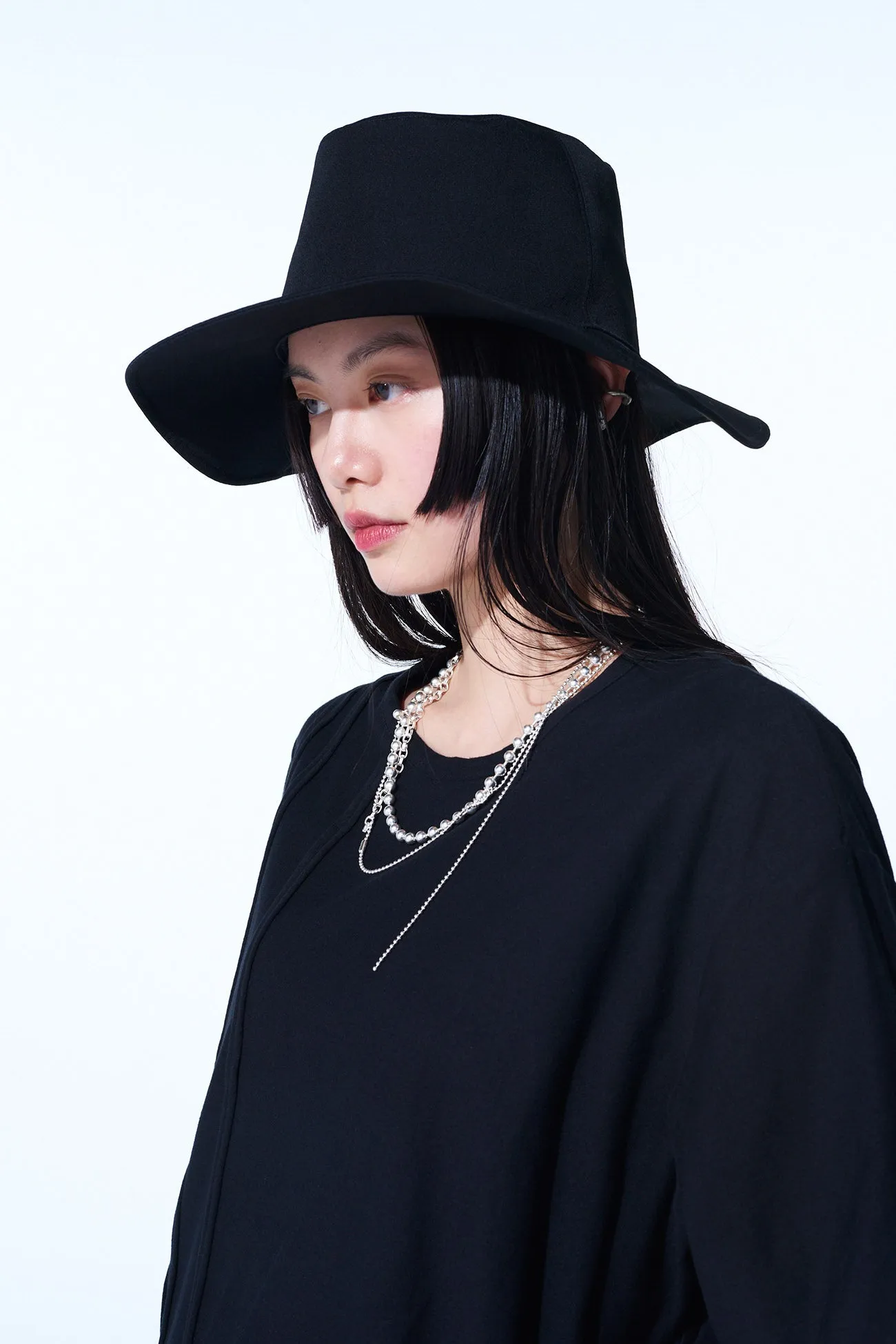 WASHER WOOL GABARDINE LONG BRIM HAT