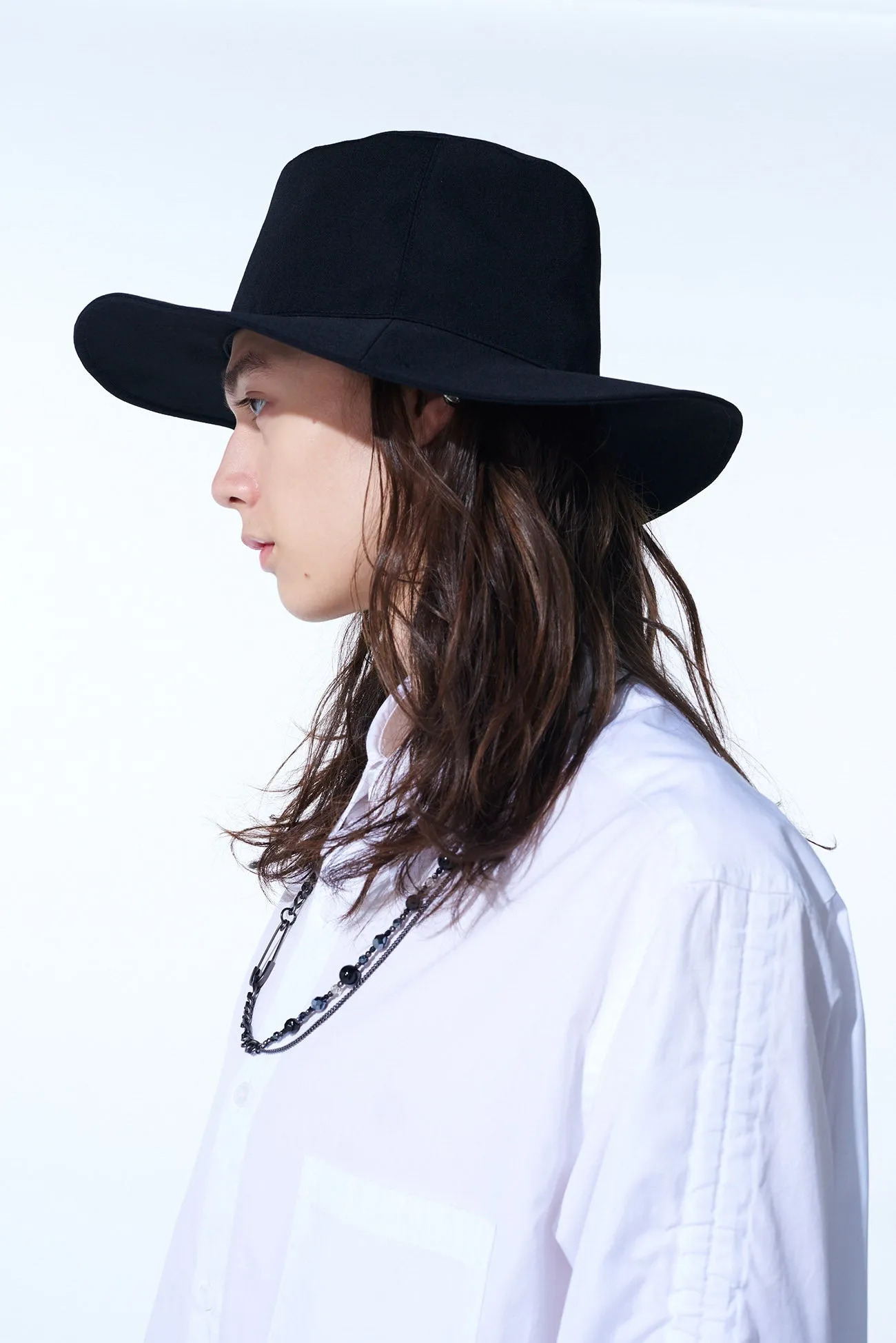 WASHER WOOL GABARDINE LONG BRIM HAT