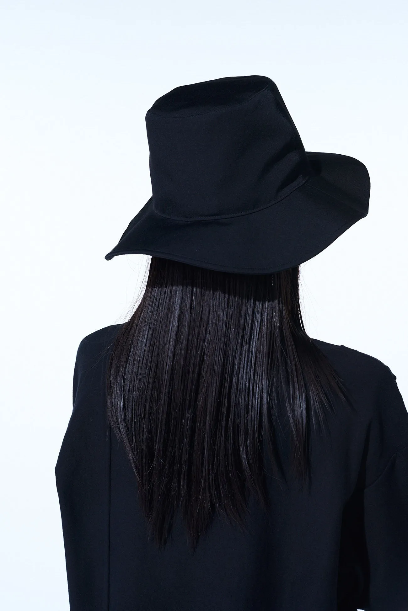 WASHER WOOL GABARDINE LONG BRIM HAT