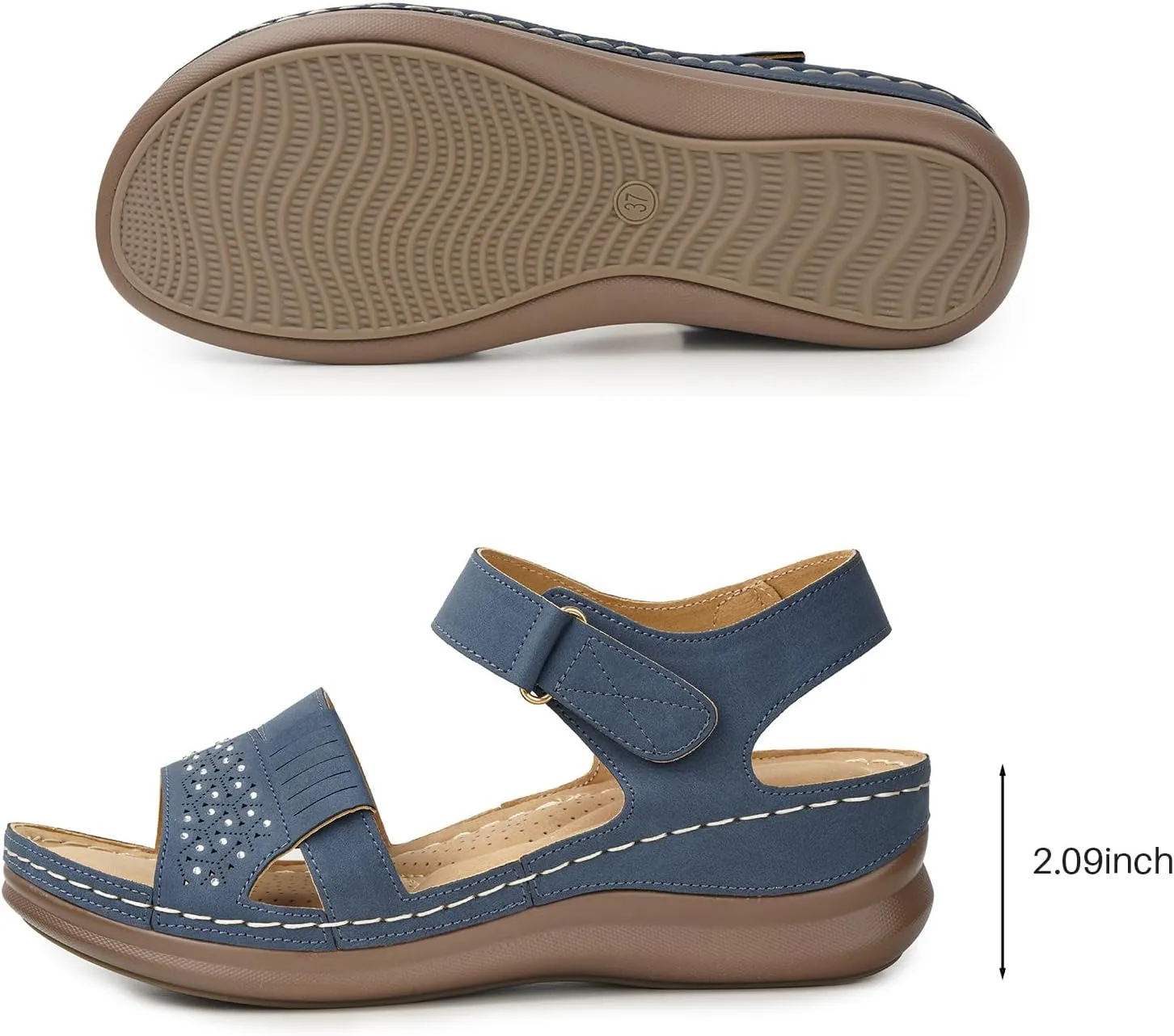 Wedge Sandals for Women Dressy - Comfortable Womens Wedge Sandals Low Heel Walking Flat Shoes
