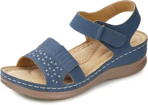 Wedge Sandals for Women Dressy - Comfortable Womens Wedge Sandals Low Heel Walking Flat Shoes