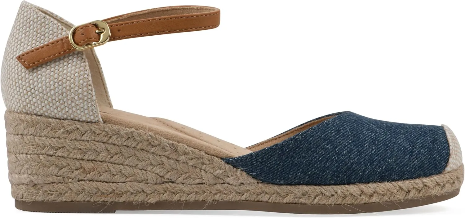 WHITE MOUNTAIN Women's Maintain Mini-Heel Espadrille Sandal