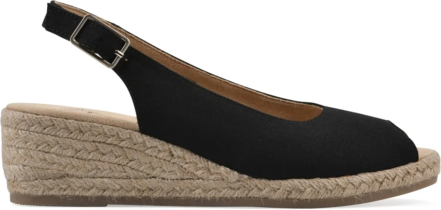 WHITE MOUNTAIN Women's Maize Sling-Back Mini-Heel Espadrille Sandal
