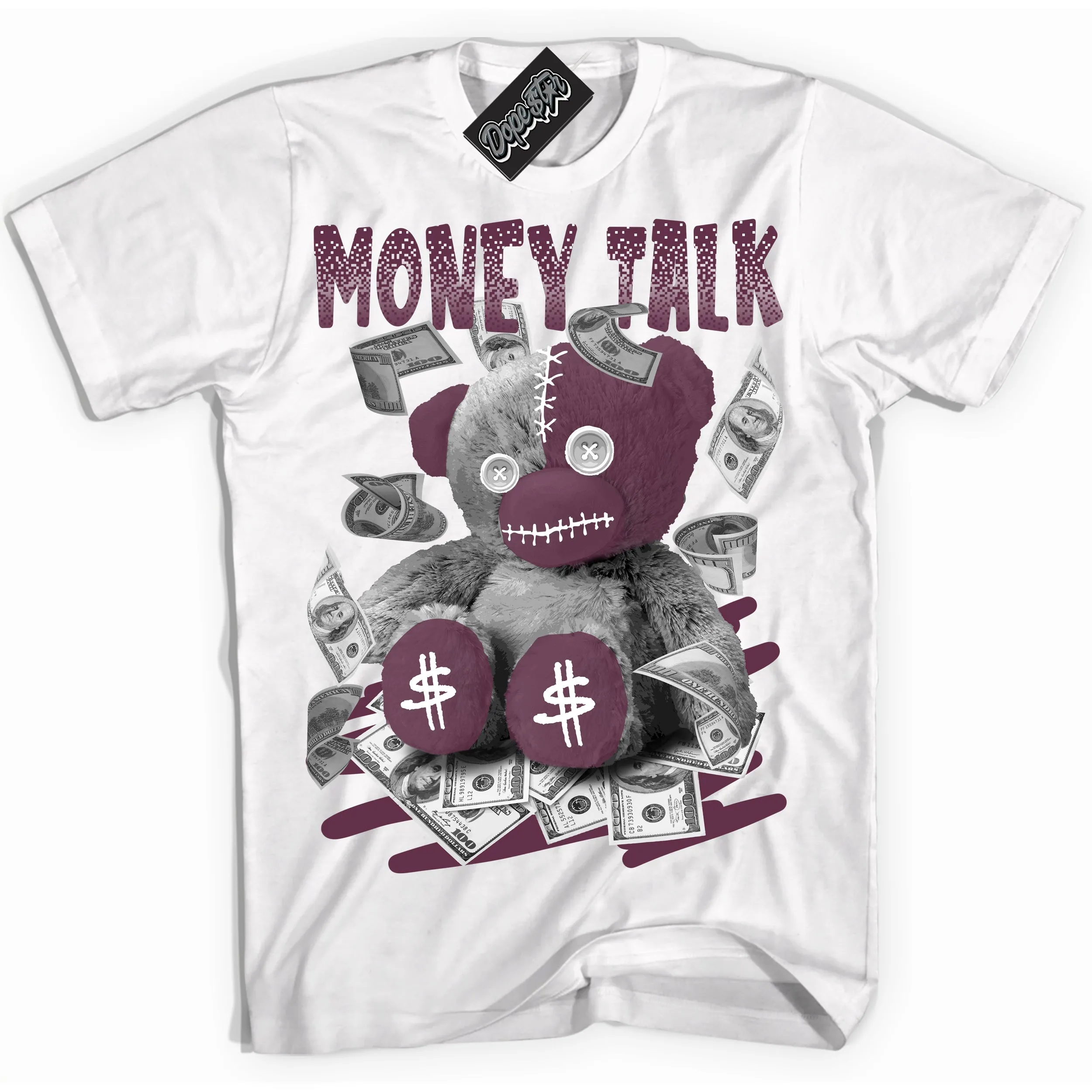 White Viotech Dunks Sneaker Shirt Money Talk Bear Graphic