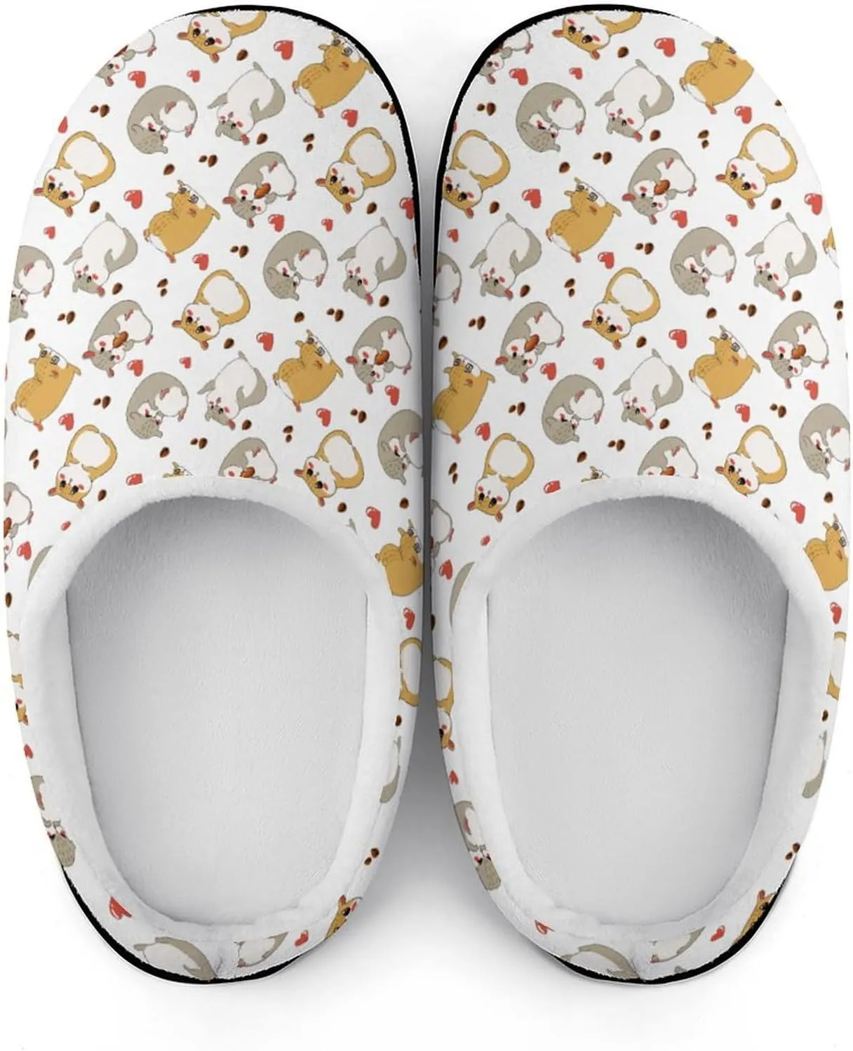 Women House Slippers Ladies Christmas Print Cotton Slippers Soft Clog Slippers Non-Slip Sole Warm Indoor Outdoor Shoes