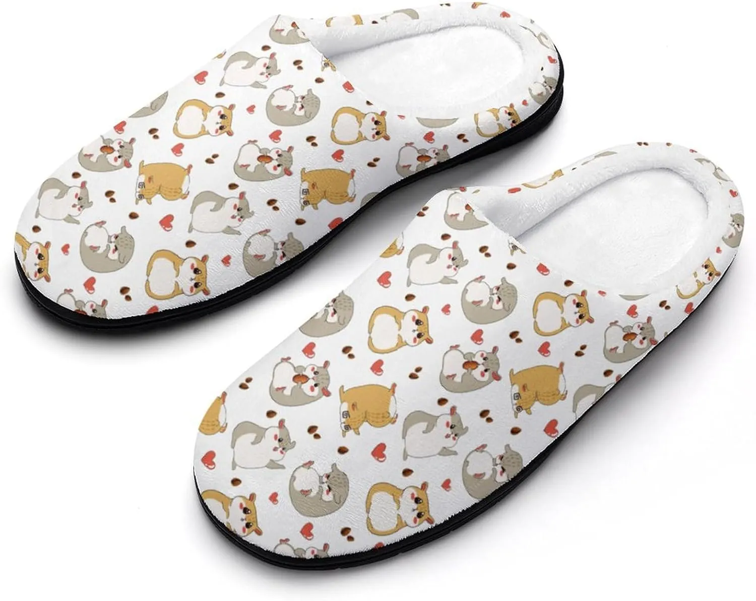 Women House Slippers Ladies Christmas Print Cotton Slippers Soft Clog Slippers Non-Slip Sole Warm Indoor Outdoor Shoes