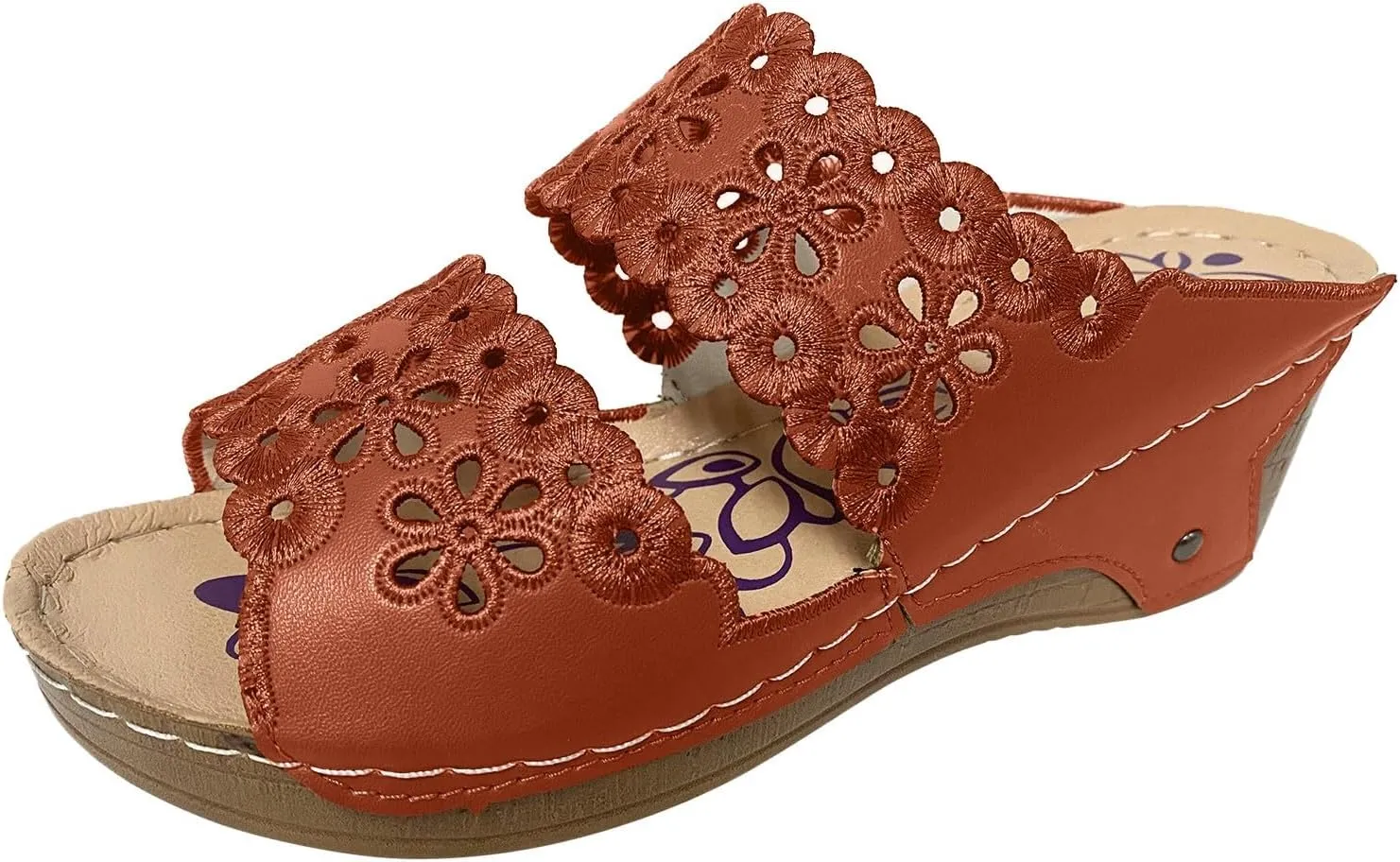 Women Shoes Thick Soled Wedge Sandals Casual Fashion Hollow Embroidery Bohemian Sandals Comfortable Wedges for Women