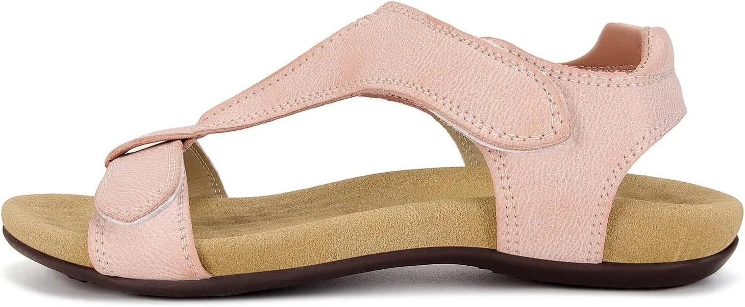 Women's Arch Support Sandals Orthotic Flat Sandals Adjustable Comfort Walking Sandals