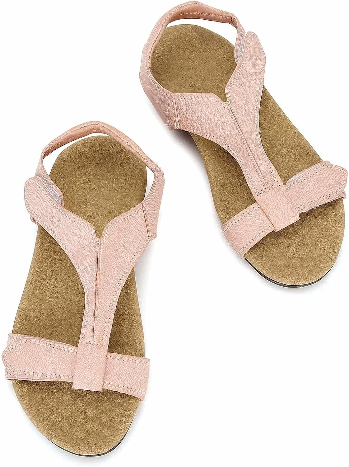 Women's Arch Support Sandals Orthotic Flat Sandals Adjustable Comfort Walking Sandals