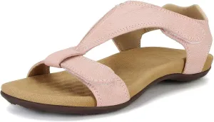 Women's Arch Support Sandals Orthotic Flat Sandals Adjustable Comfort Walking Sandals