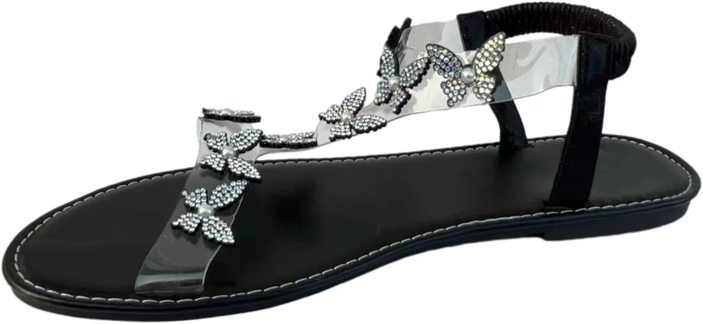 Women's Elastic Strap Bohemian Sandals Fashion Casual Strappy Cool Shoes Comfortable Walking Flat Sandals