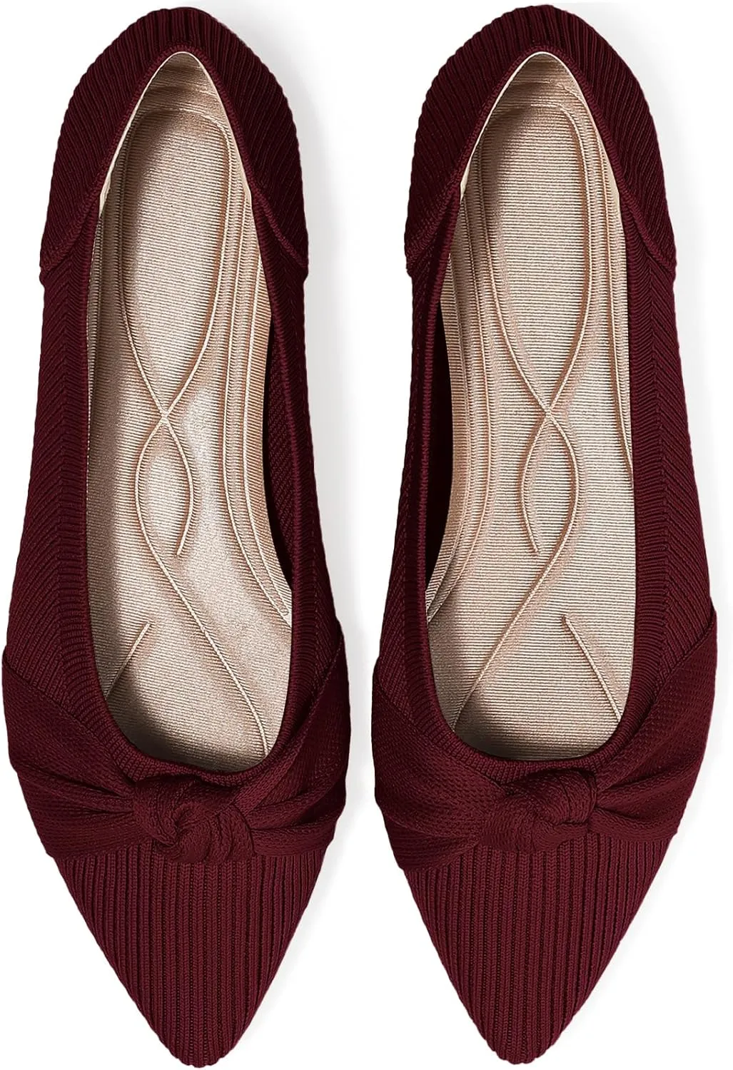Women's Flats Shoes Comfortable Dressy Pointed Toe Knit Washable Ballet Flat