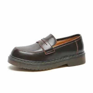 Women's Loafers Round Toe Comfortable Work Flat Shoes