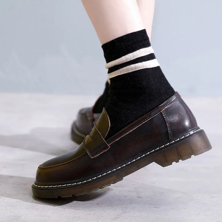Women's Loafers Round Toe Comfortable Work Flat Shoes