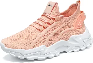 Women's Men's Athletic Sneakers Fashion Mesh Breathable Shoes,Thick Bottom Non-Slip Sports Sneakers,Lightweight Adjustable Soft Sole Comfort Footwear Outdoor Walking Gym Work Shoes