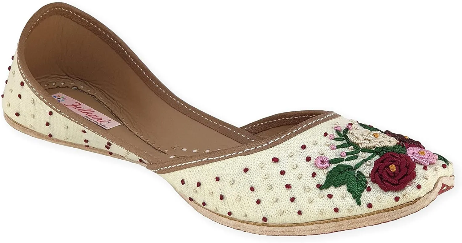 Women's Moonshine Multicolored Genuine Soft Leather Juttis | Bite and Pinch Free Jutis | Punjabi Jutti For Ladies | Wedding Flat Stylish Mojari | Bridal Ethnic Flats For Girls |