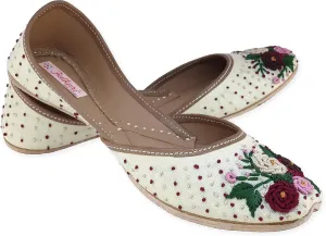Women's Moonshine Multicolored Genuine Soft Leather Juttis | Bite and Pinch Free Jutis | Punjabi Jutti For Ladies | Wedding Flat Stylish Mojari | Bridal Ethnic Flats For Girls |