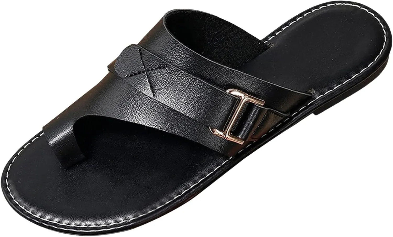 Women's Orthopedic Bunion Correction Leather Sandals Flip Flops Toe Ring Slip On Slide Flat Dressy Loop Strap on Slippers Ankle,Criss Cross Slingback Comfort Gladiator Sandals