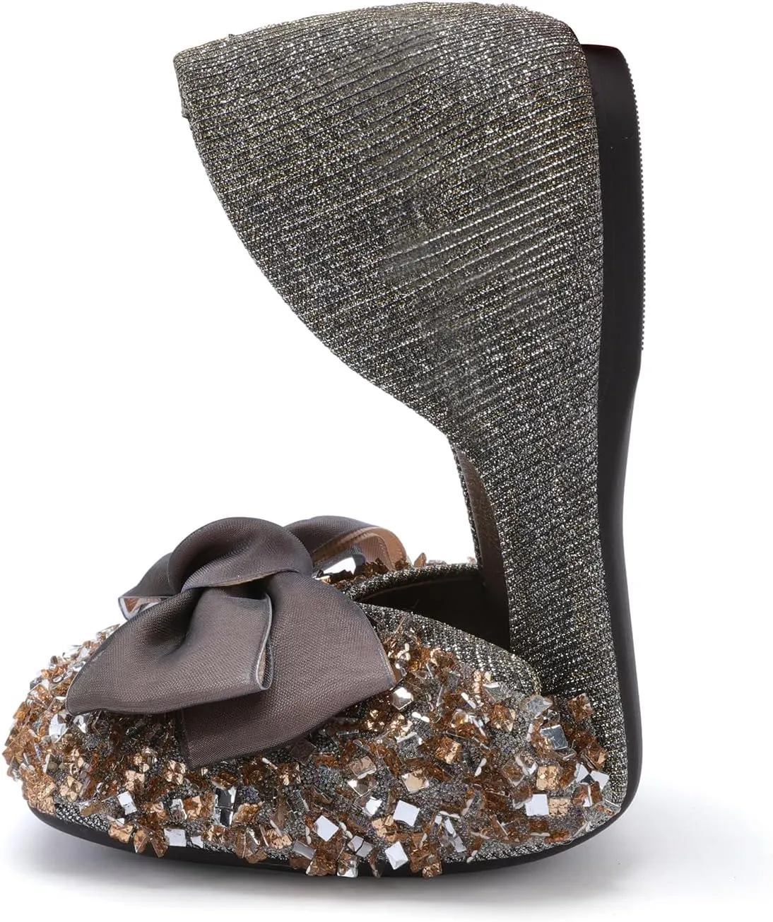 Women's Pointed Rhinestone Flat Shoes Glitter Flowers Wedding Comfortable Dress Shoes