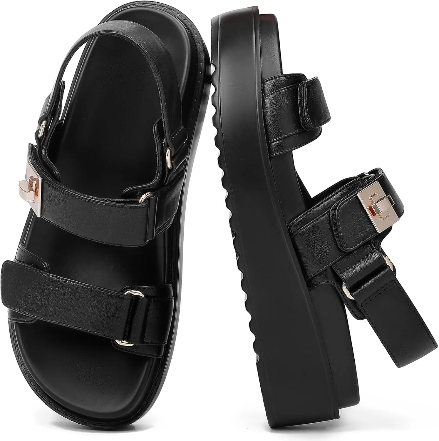 Womens Summer Sandals Casual Adjustable Arch Support Comfortable Thick Sole Flat Sandals