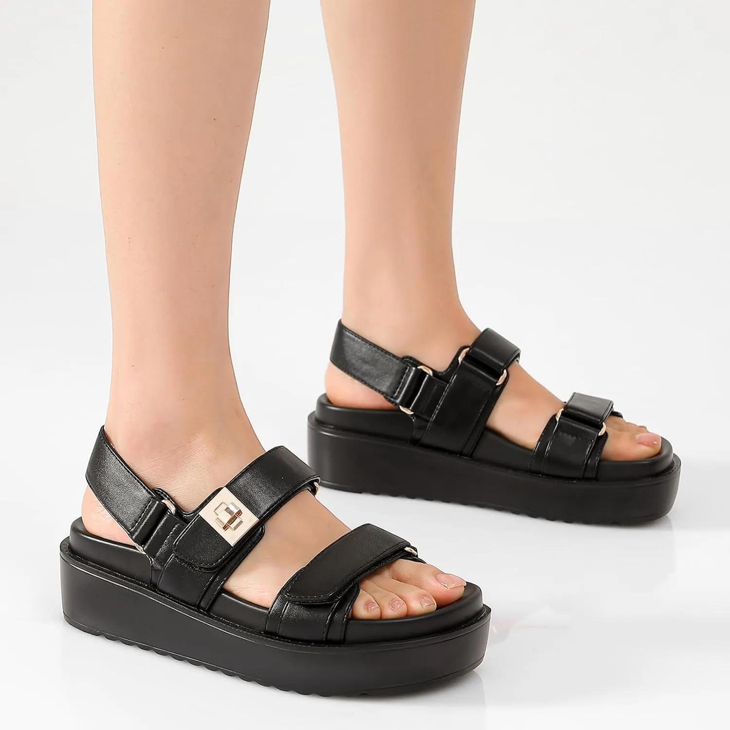Womens Summer Sandals Casual Adjustable Arch Support Comfortable Thick Sole Flat Sandals