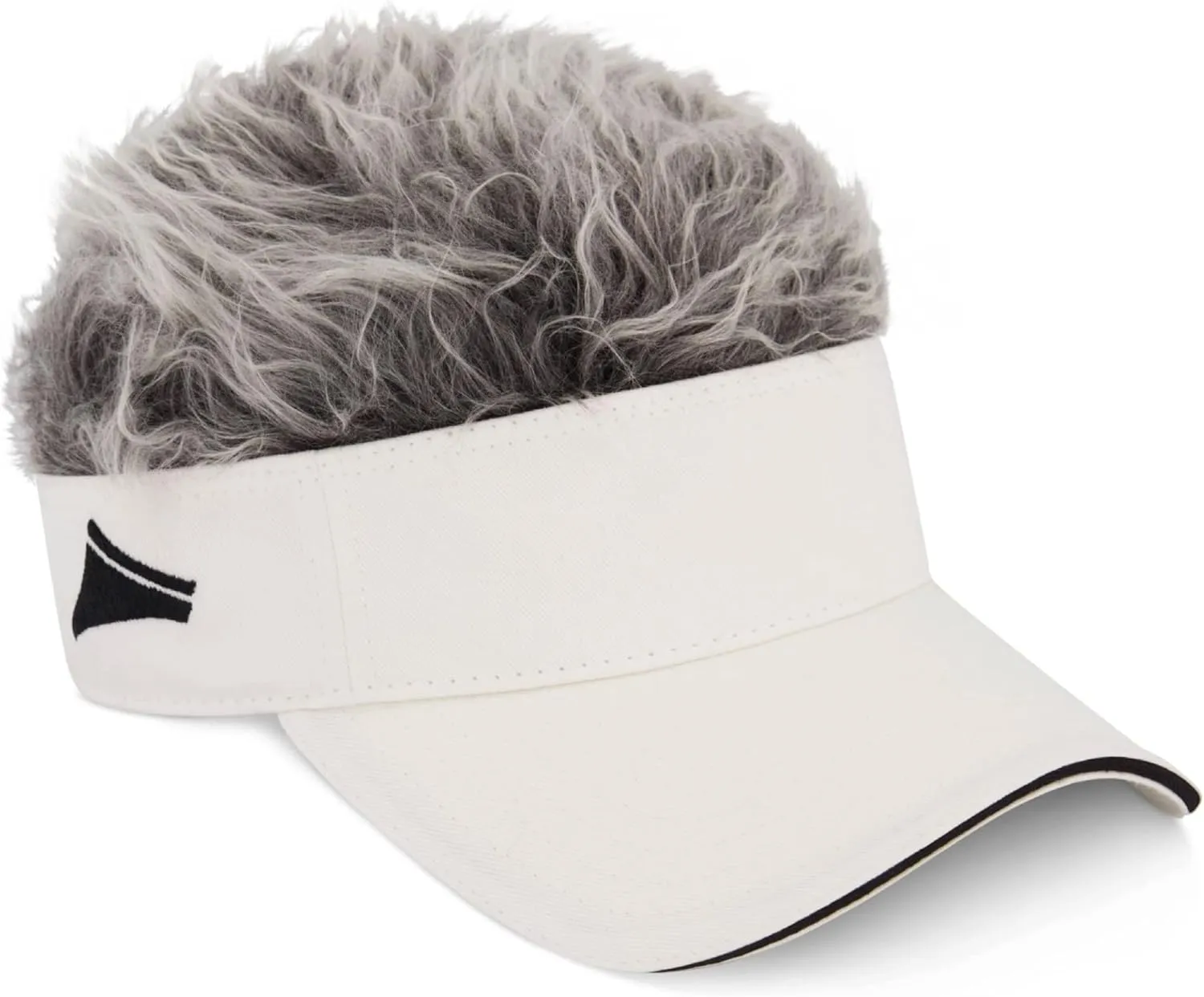 Women's Sun Visor Cap with Fake Hair, Adjustable Baseball Hat
