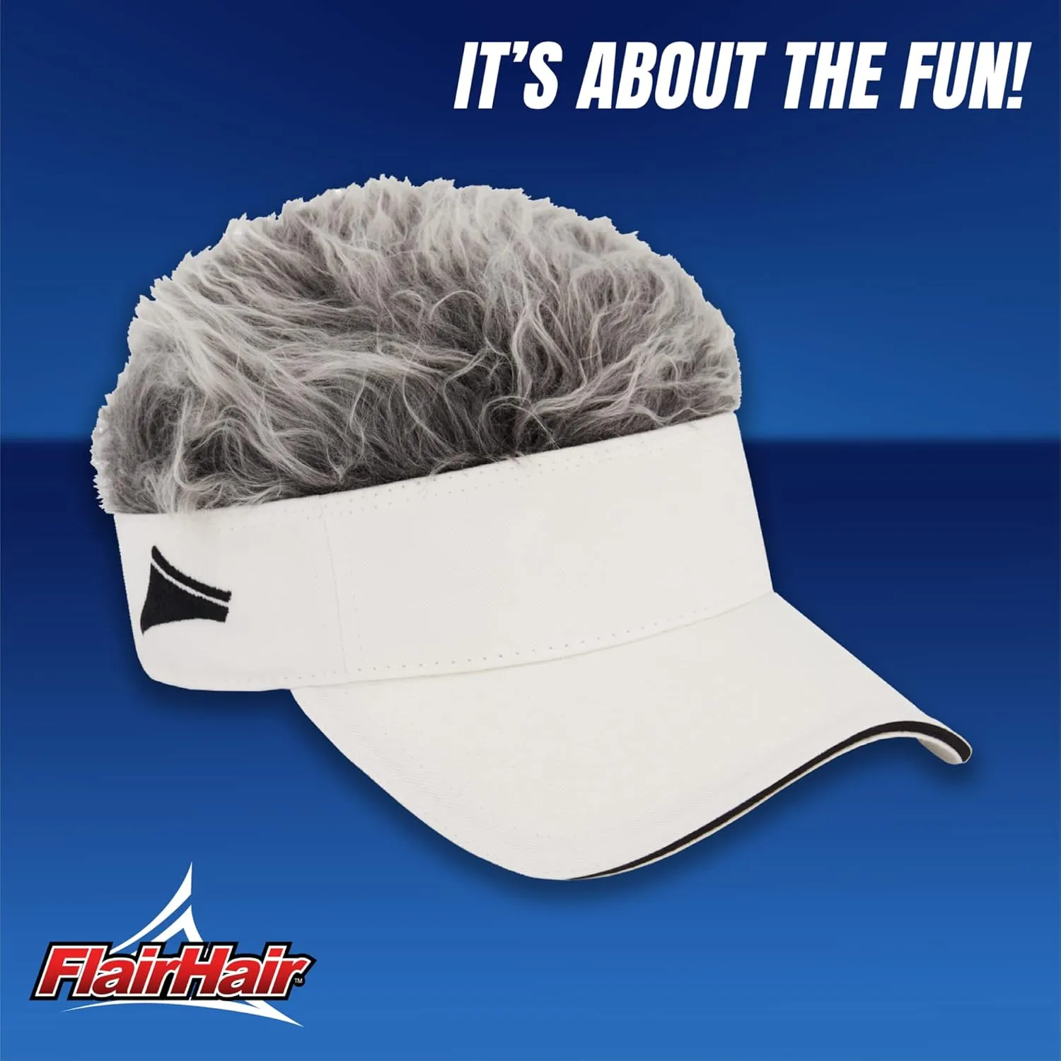 Women's Sun Visor Cap with Fake Hair, Adjustable Baseball Hat