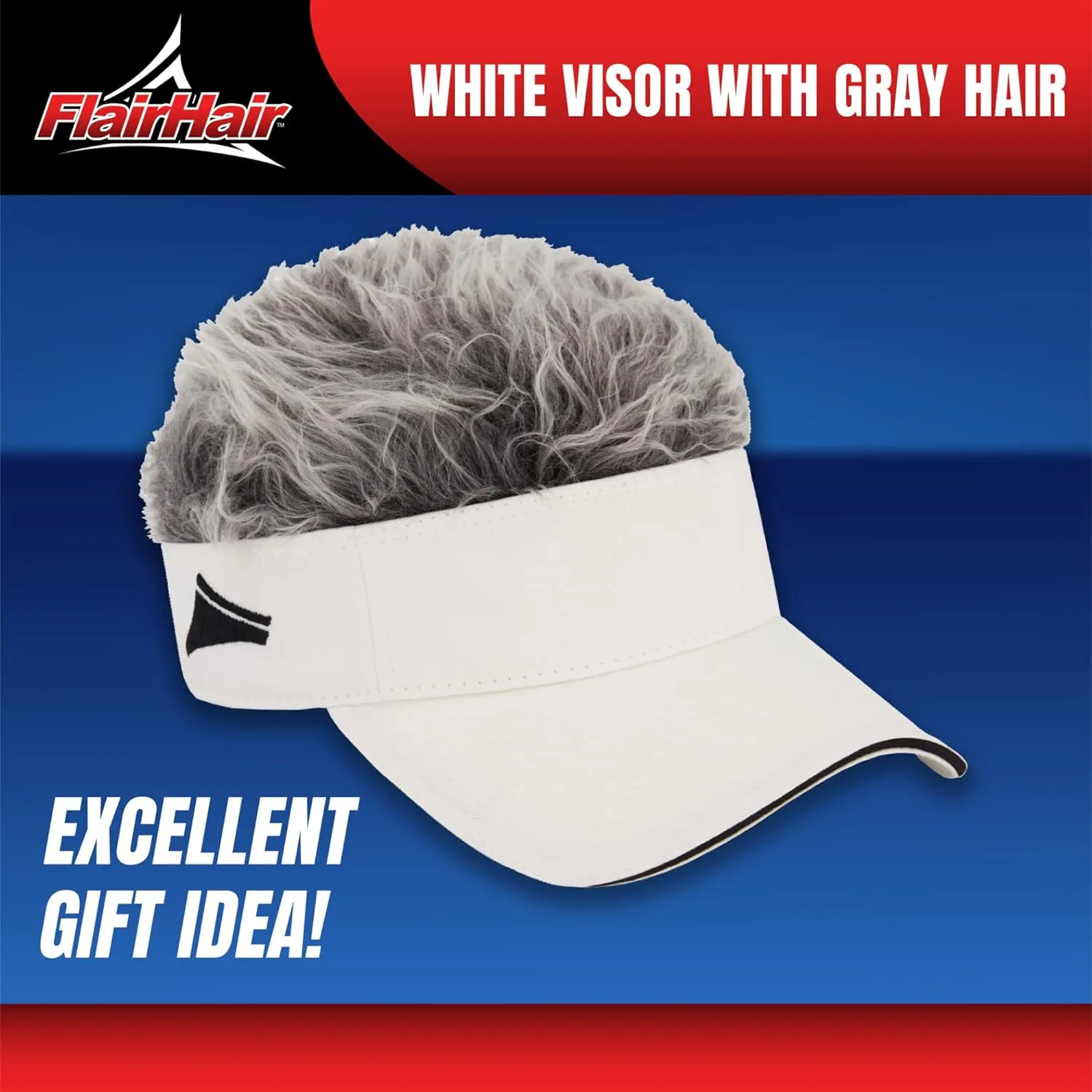 Women's Sun Visor Cap with Fake Hair, Adjustable Baseball Hat