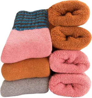 Womens Super Thick Wool Socks - Soft Warm Comfort Casual Crew Winter Socks (Pack of 3-5), Multicolor