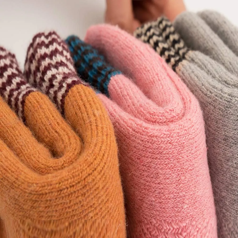 Womens Super Thick Wool Socks - Soft Warm Comfort Casual Crew Winter Socks (Pack of 3-5), Multicolor