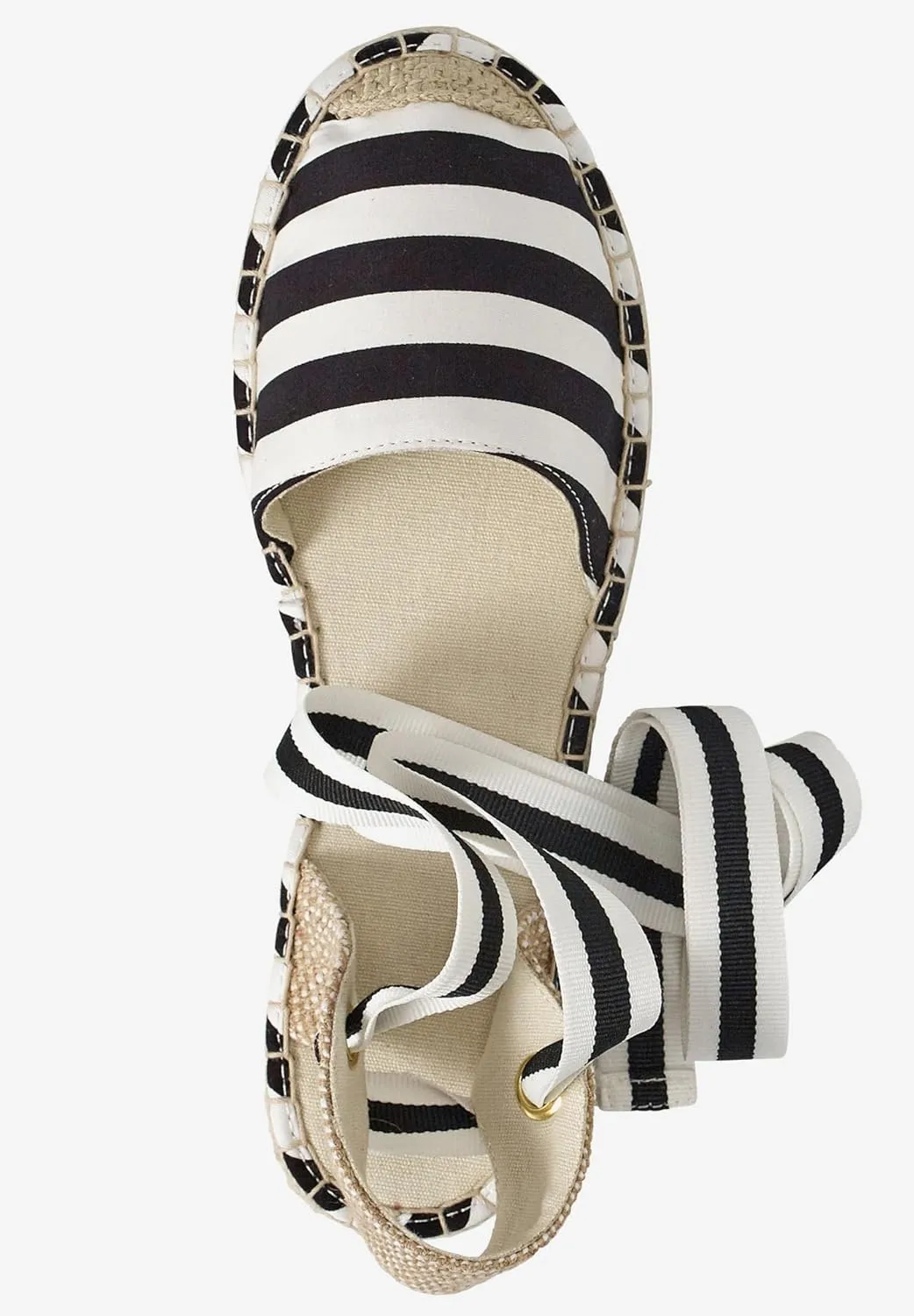 Women's Wide Width Lace-Up Flat Espadrilles