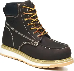 Work Boots for Men, 6" Soft Toe Wedge Sole Waterproof Safety Boots, Comfortable Construction Work Safety Shoes